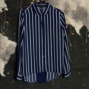 Button down blue and white shirt